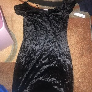 Velour off the shoulder dress from garage !!!